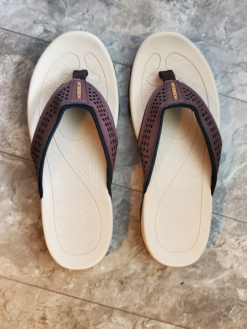 Hobibear Perforated Thong Comfort Strap Flip-Flop Sandals Size 41